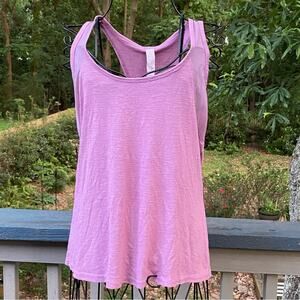 Balance Collection Rosy Pink Tank Top Size Medium with Mesh Overlay Lightweight
